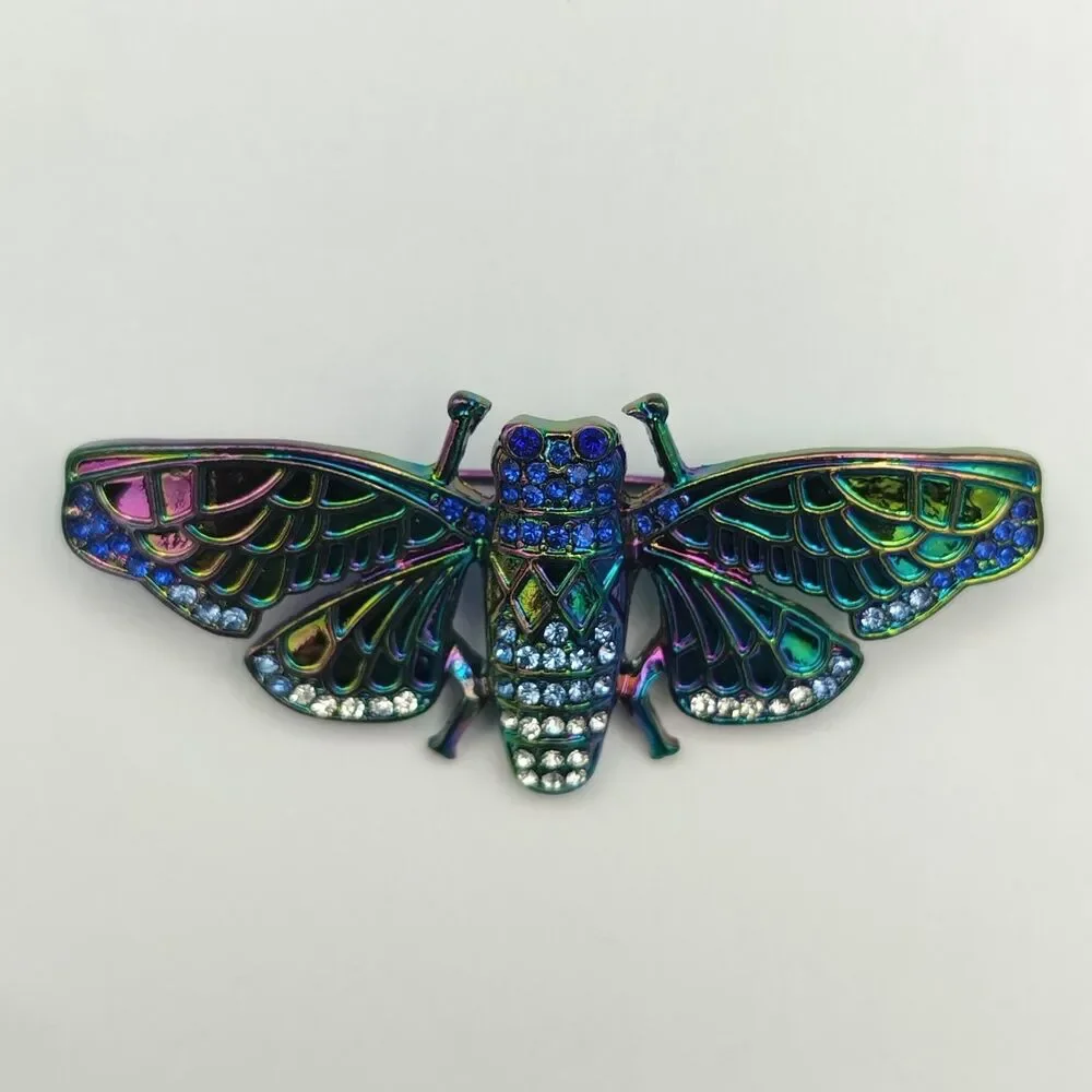 Iridescent Cicada Brooch Pin 2.5